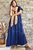 Tasha Damask T Shirt Maxi Dress Navy